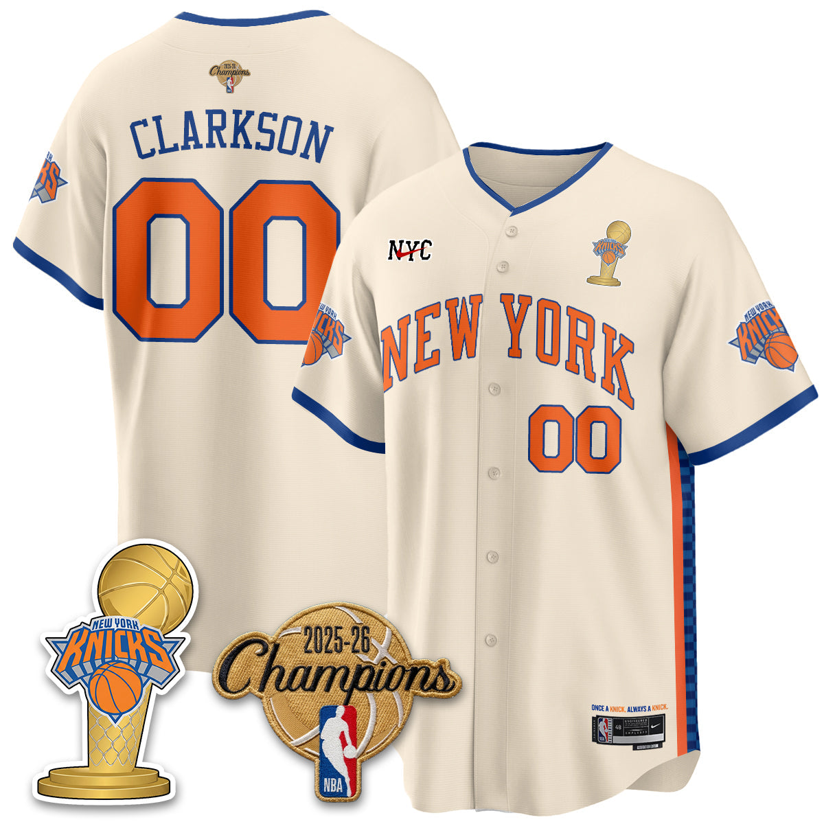NYK 2026 NBA Champions Vapor Jersey - Stitched-NQD