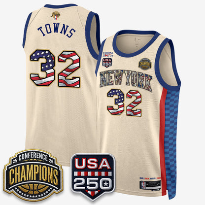 NYK 2026 NBA Eastern Conference Champions x Fourth of July Vapor Jersey - Stitched-NQD