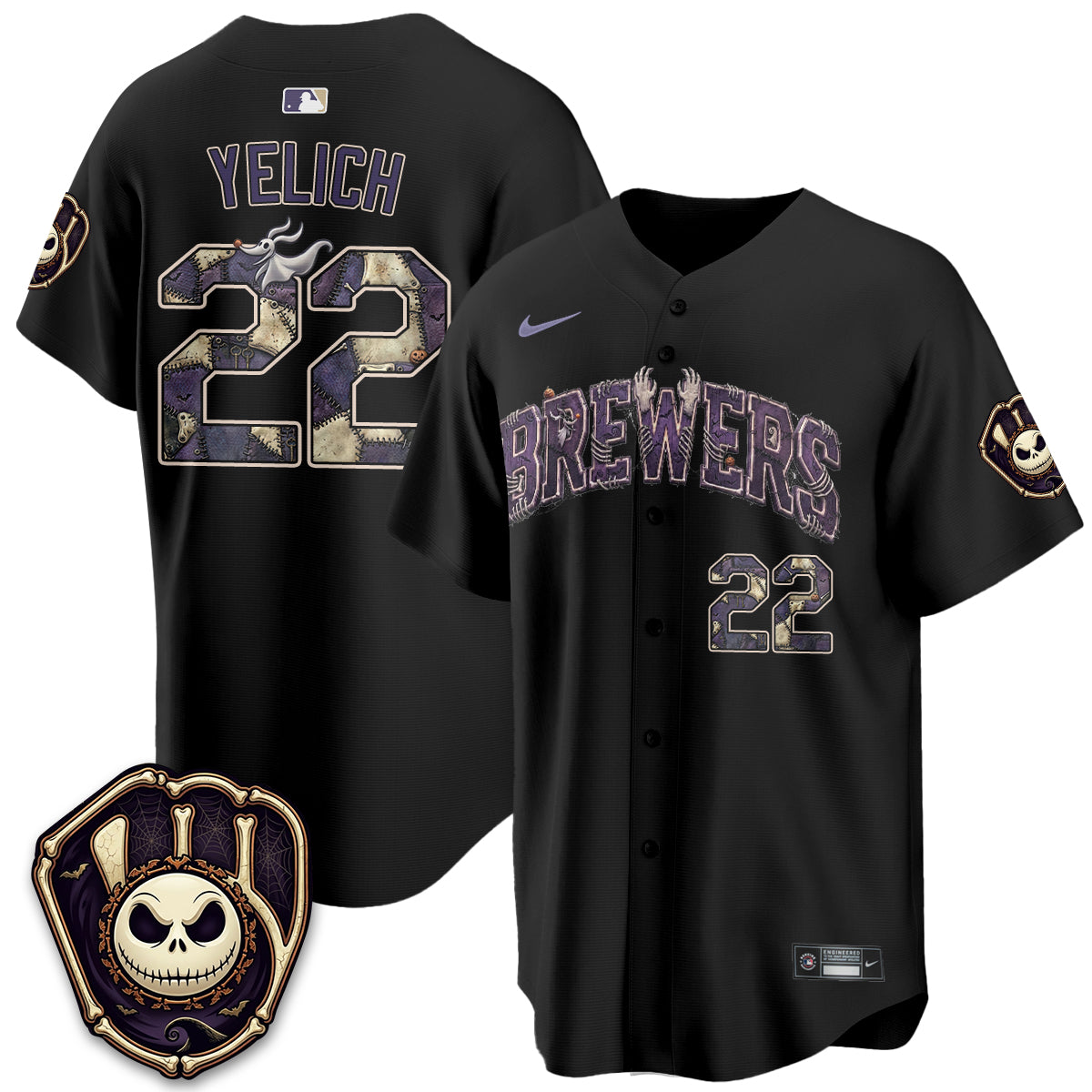 Milwaukee Brewers Nightmare Edition Vapor Jersey - Printed-NQD