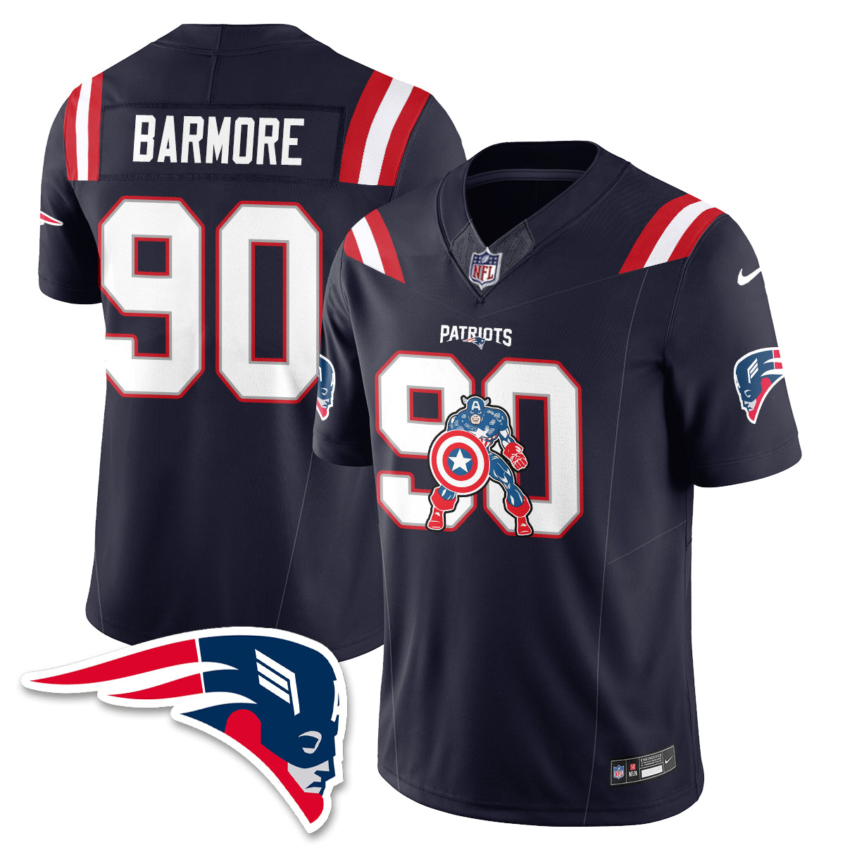 New England Patriots x Vibranium Shield Edition Vapor Jersey - Stitched