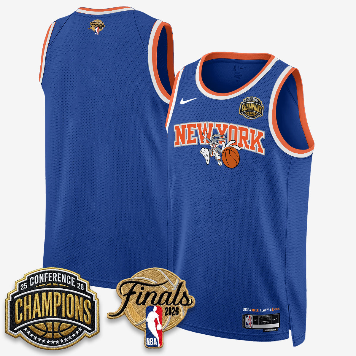 NYK 2026 NBA Eastern Conference Champions x Looney Tunes Vapor Jersey V2- Stitched-NQD