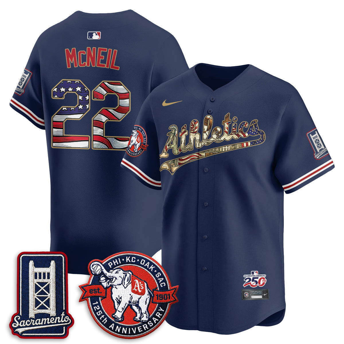 OAK  2026 Independence Day USA Vapor Jersey - Stitched-NQD