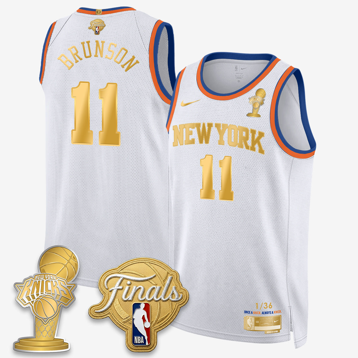 Jalen Brunson NYK 2026 NBA Finals Champions Gold Standard Basketball Jersey - Limited Edition - Stitched