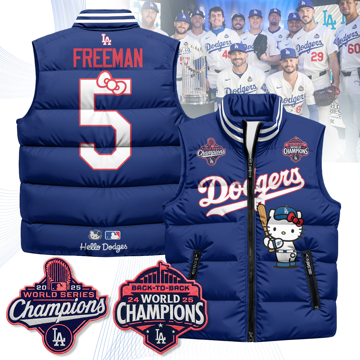 Los Angeles Dodgers Meow KT Edition Unisex Puffer Vest - Printed-NQD