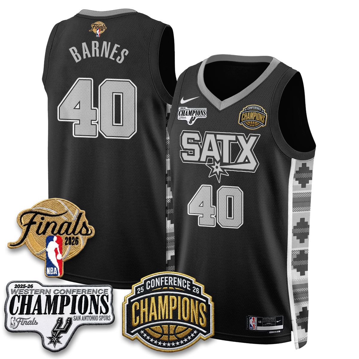 SAS 2026 NBA Western Conference Champions Vapor Jersey - Stitched-NQD