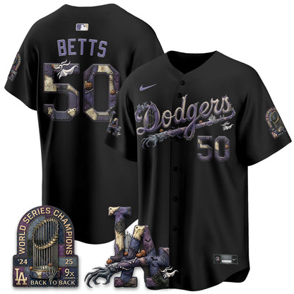 Los Angeles Dodgers Nightmare Edition Vapor Jersey - Printed