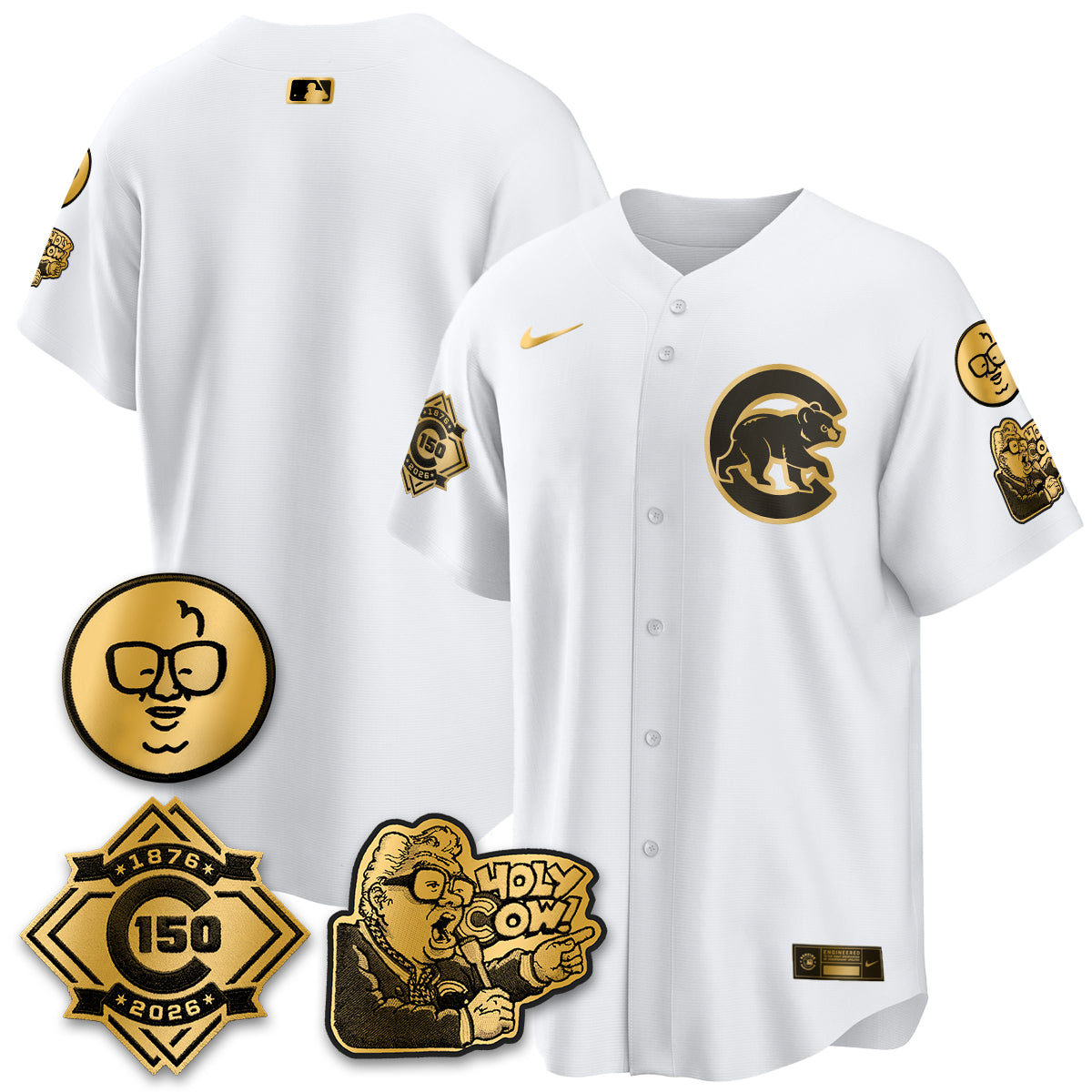 CHC 150th Anniversary Harry Caray Holy Cow Vapor Premier Limited Jersey - All Stitched V3