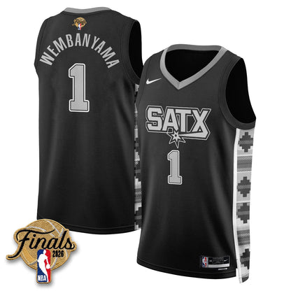 SAS 2026 NBA Western Conference Champions Vapor Jersey V2- Stitched-NQD