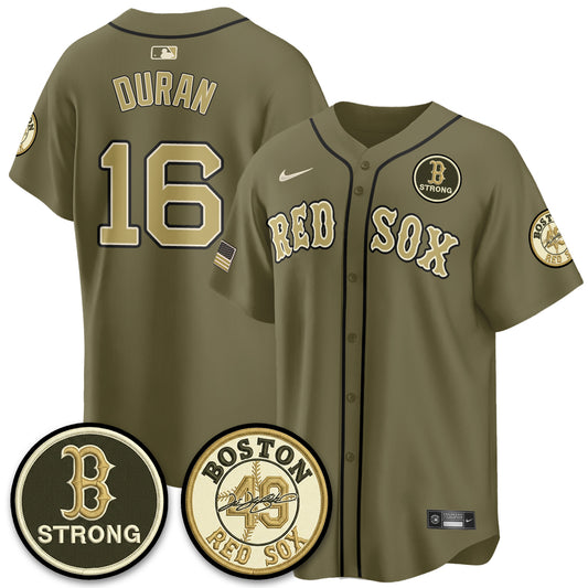 BOS New Era Olive 2026 Armed Forces Day Jersey - All Stitched