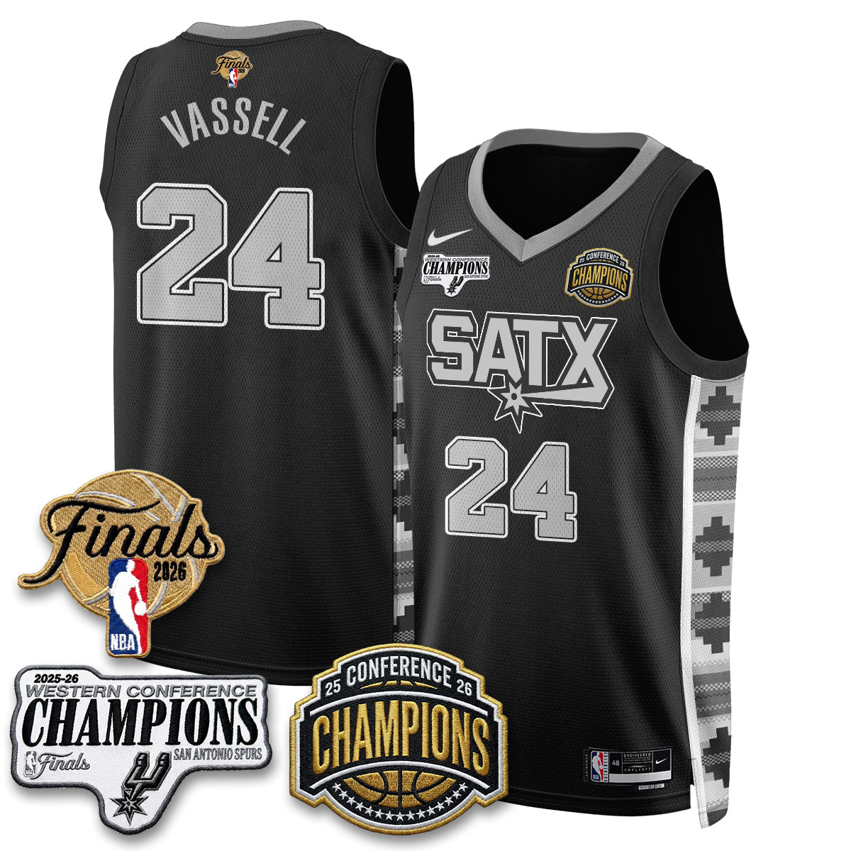 SAS 2026 NBA Western Conference Champions Vapor Jersey - Stitched-NQD