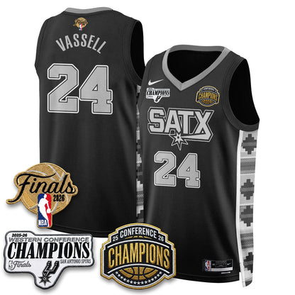 SAS 2026 NBA Western Conference Champions Vapor Jersey - Stitched-NQD