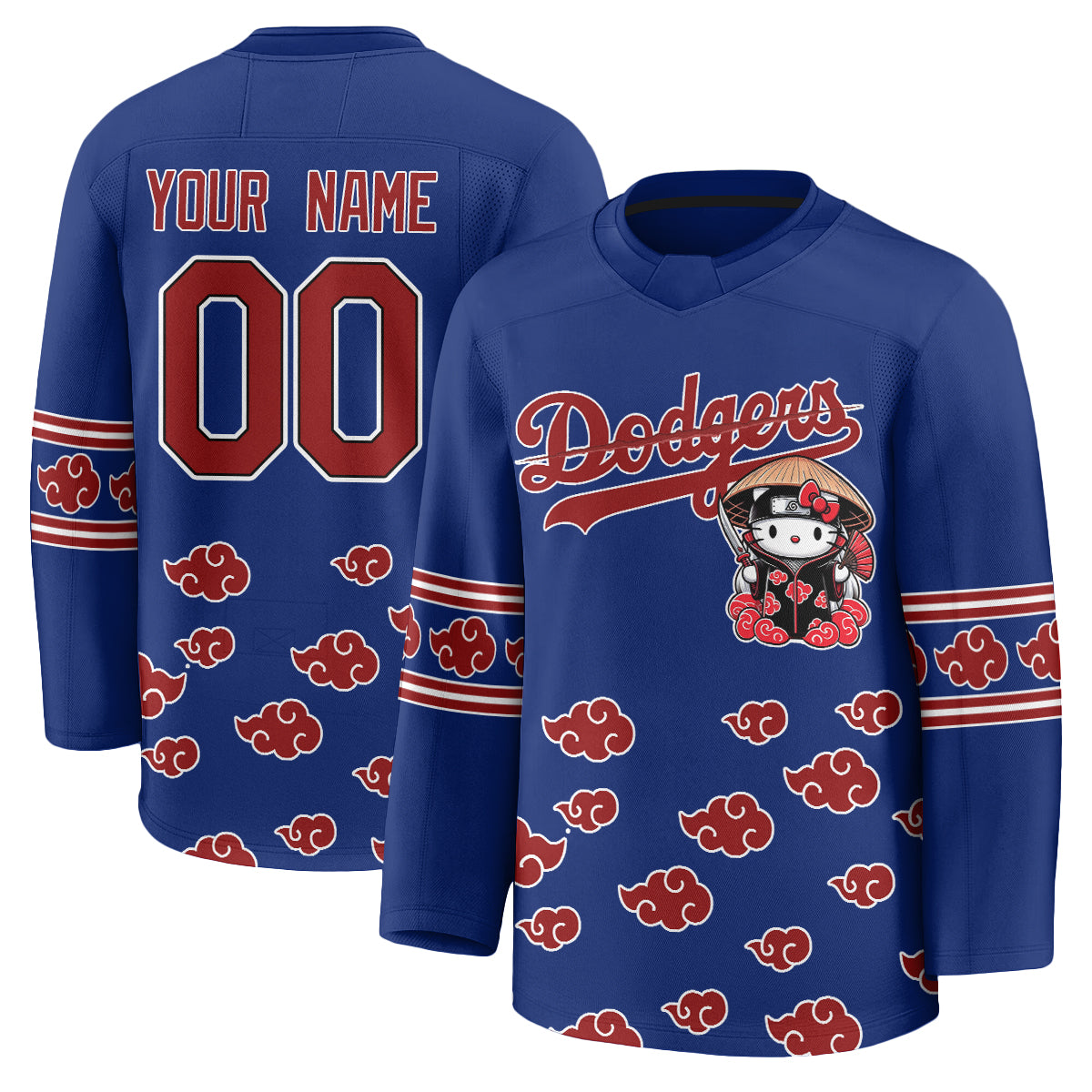 Los Angeles Dodgers Akatsuki Edition Vapor Custom Hockey Jersey - Stitched