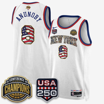 NYK 2026 NBA Eastern Conference Champions x Fourth of July Vapor Jersey - Stitched-NQD