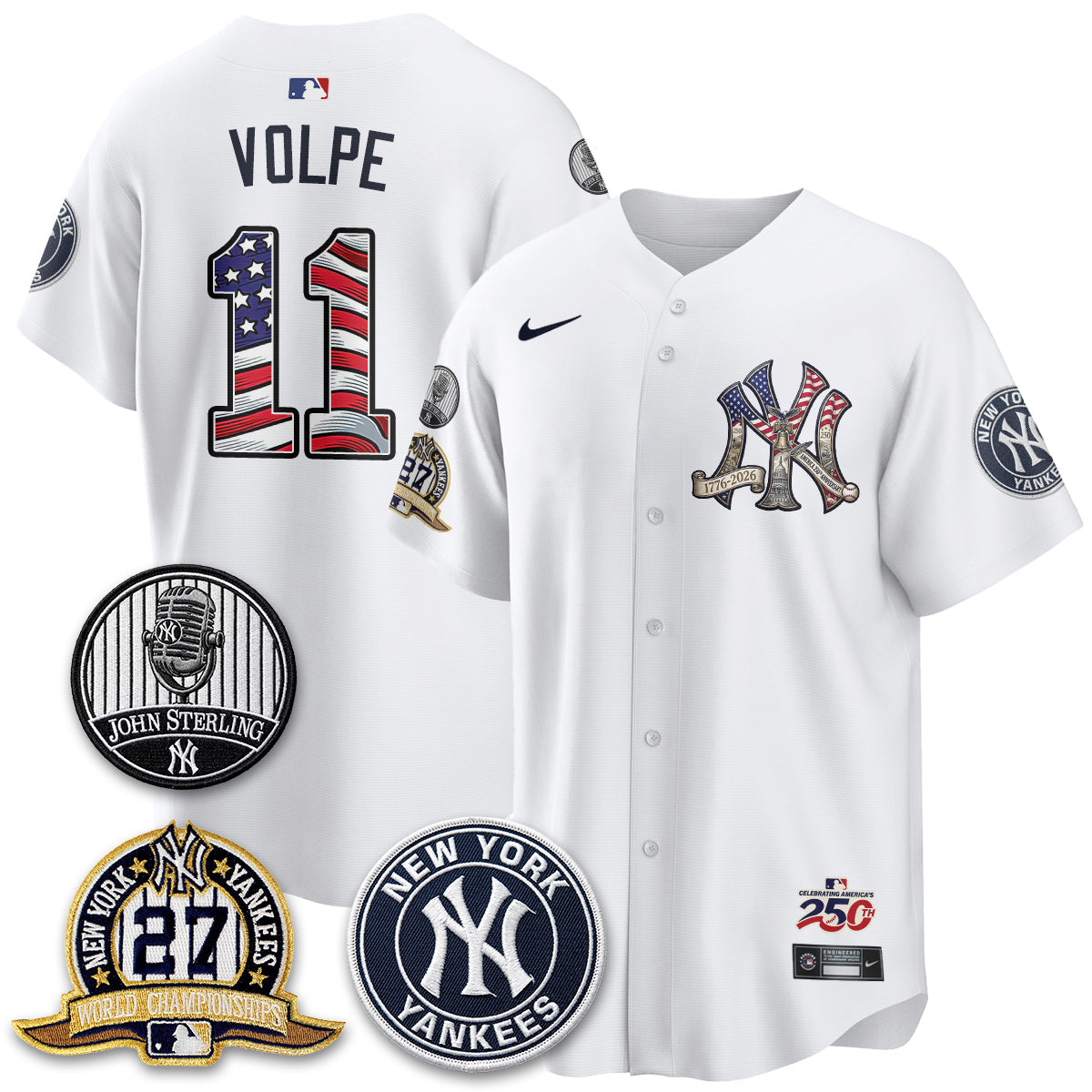 NYY Independence Day USA Vapor Limited Jersey - Stitched-NQD