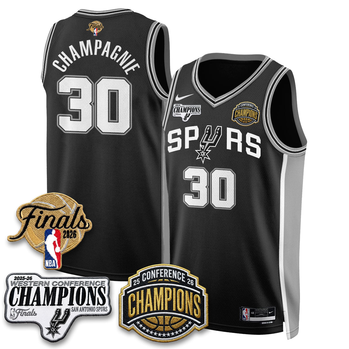 SAS 2026 NBA Western Conference Champions Vapor Jersey - Stitched-NQD