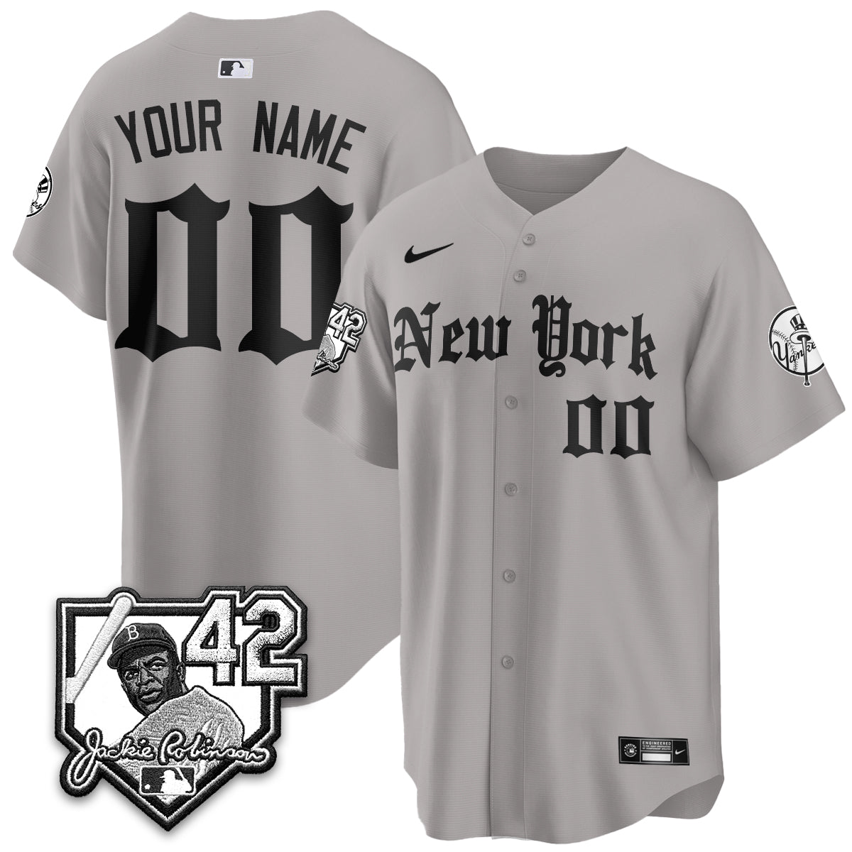 NYY 2026 Jackie Robinson Day Gothic Vapor Custom Limited Jersey - Stitched-NQD