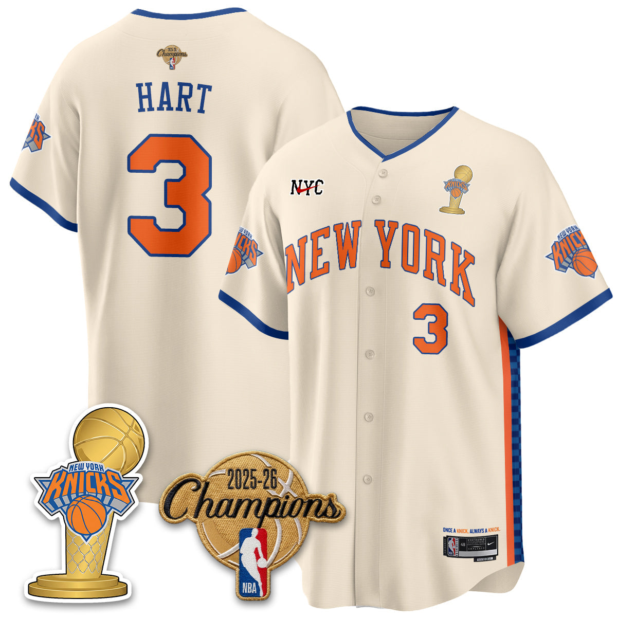 NYK 2026 NBA Champions Vapor Jersey - Stitched1-NQD
