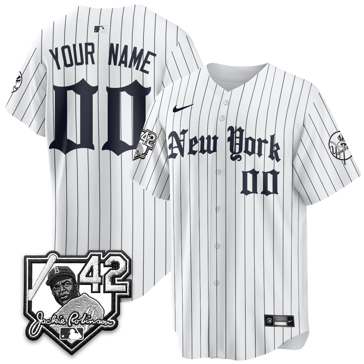 NYY 2026 Jackie Robinson Day Gothic Vapor Custom Limited Jersey - Stitched-NQD