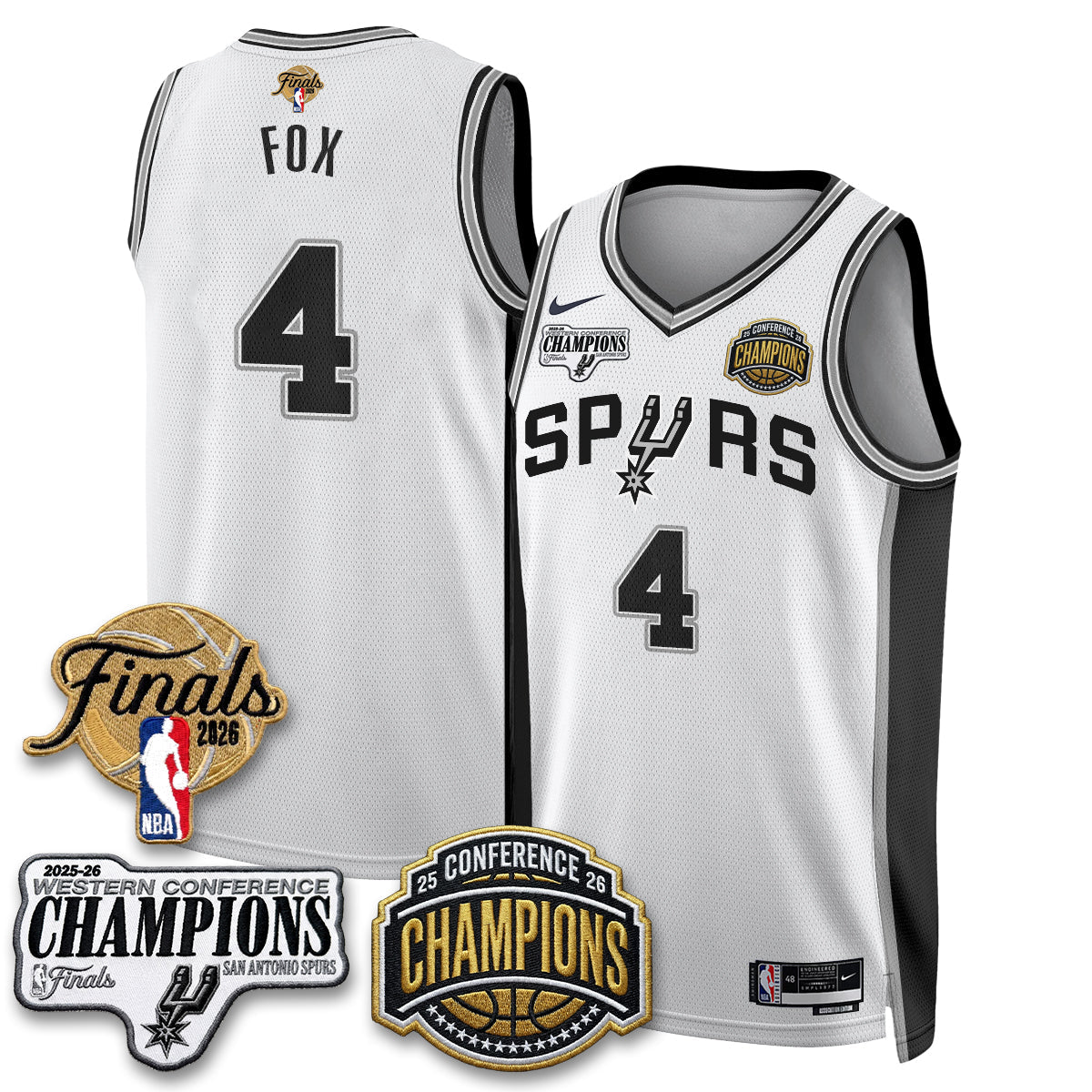 SAS 2026 NBA Western Conference Champions Vapor Jersey - Stitched-NQD