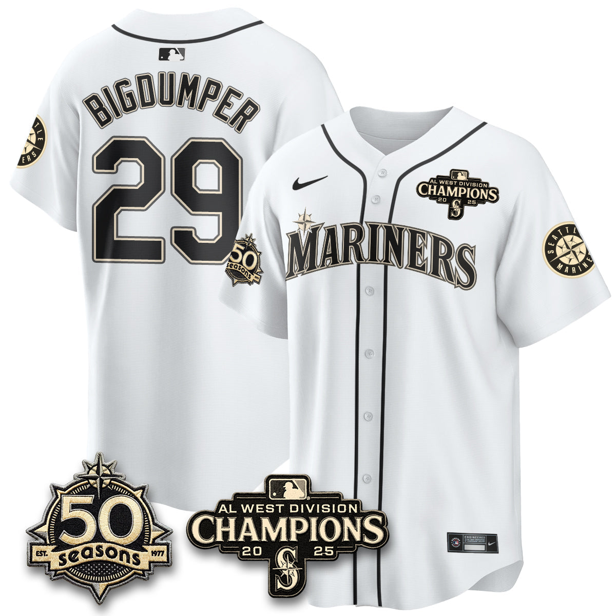 SEA Vapor Premier Limited Jersey - 50th Anniversary & AL West Division Champions - Steelheads Community Funds - All Stitched