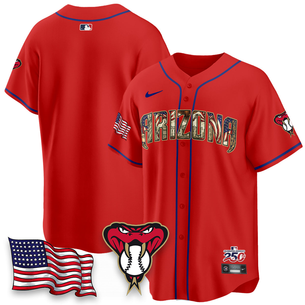 ARI 2026 Independence Day USA Vapor Limited Jersey - Stitched-NQD