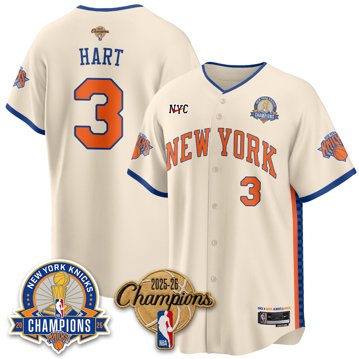 New York Knicks 2026 NBA Champions Special Edition Vapor Jersey V2- Stitched