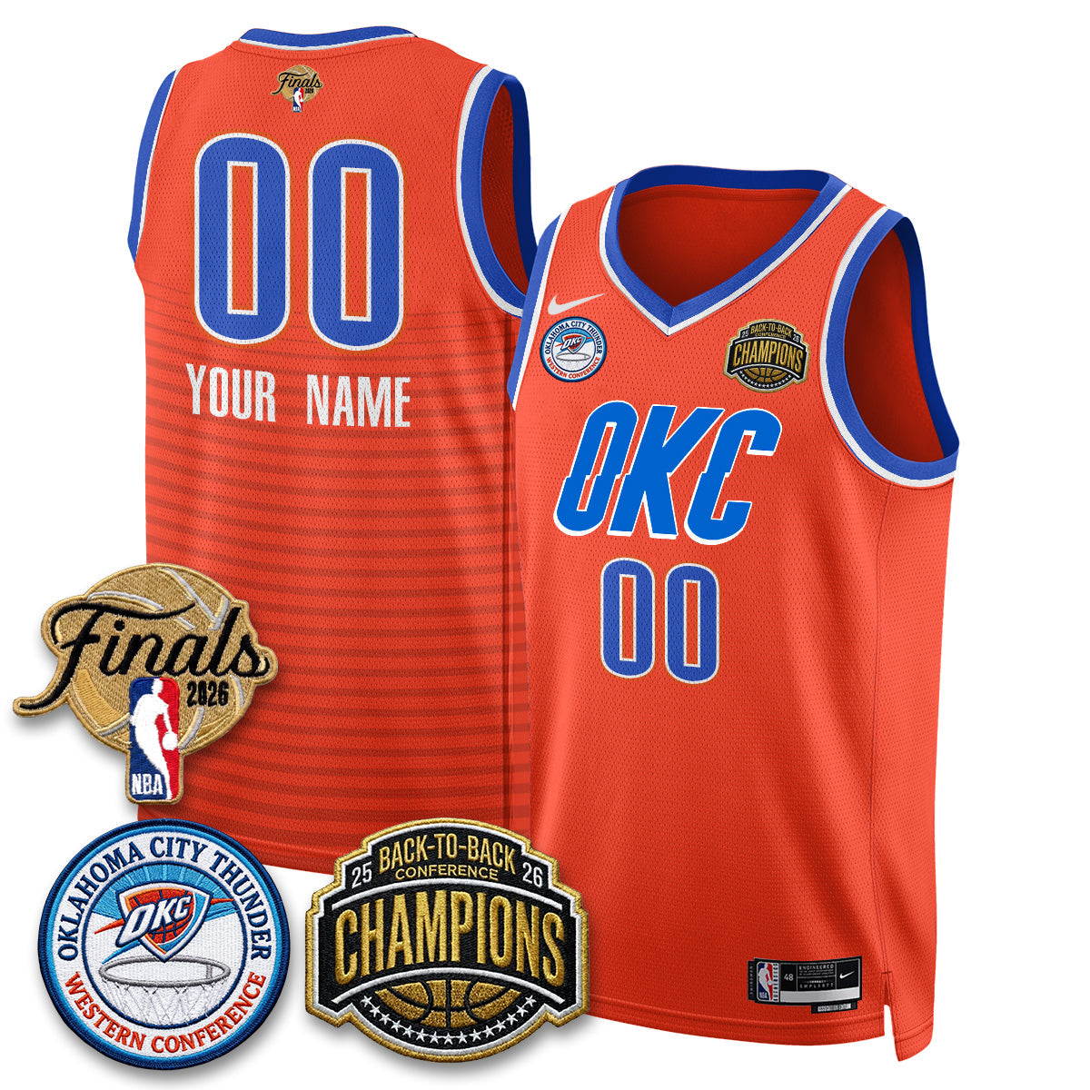 OKC 2026 NBA Western Conference Champions Vapor Custom Jersey - Stitched-NQD