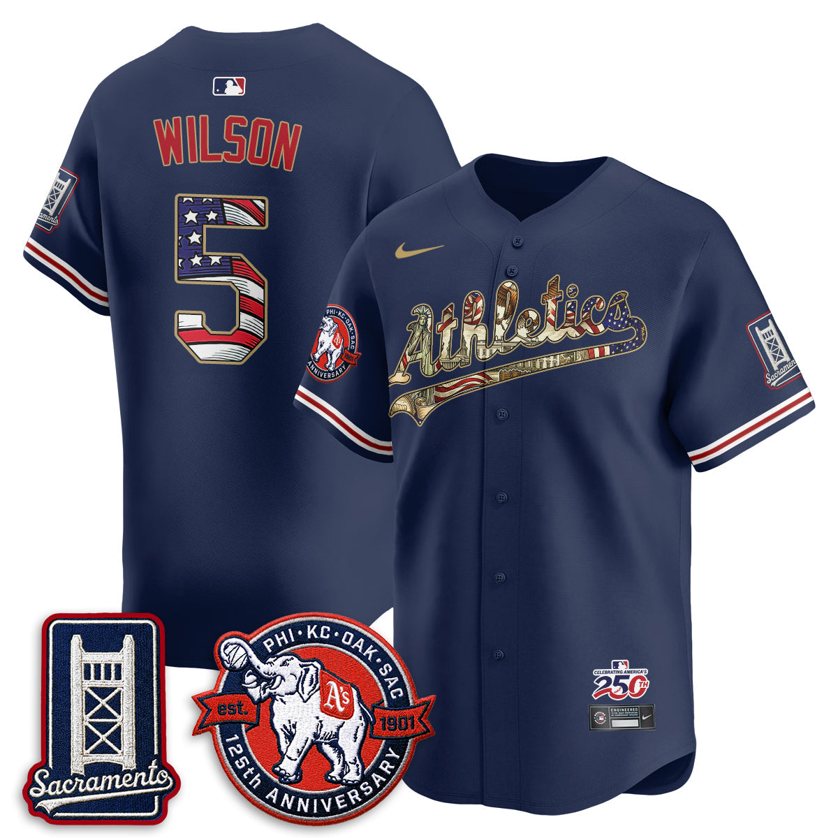 OAK  2026 Independence Day USA Vapor Jersey - Stitched-NQD