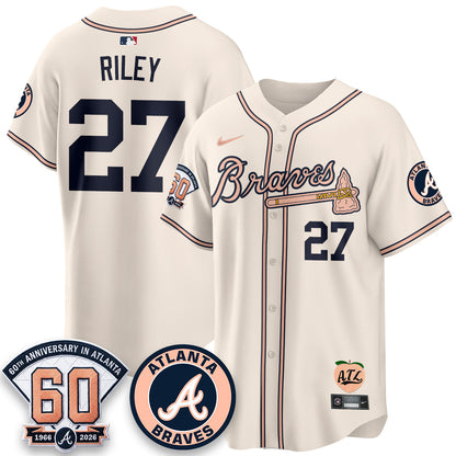 ATL 60th Anniversary Peach Edition Vapor Premier Limited Jersey - All Stitched-DMQ