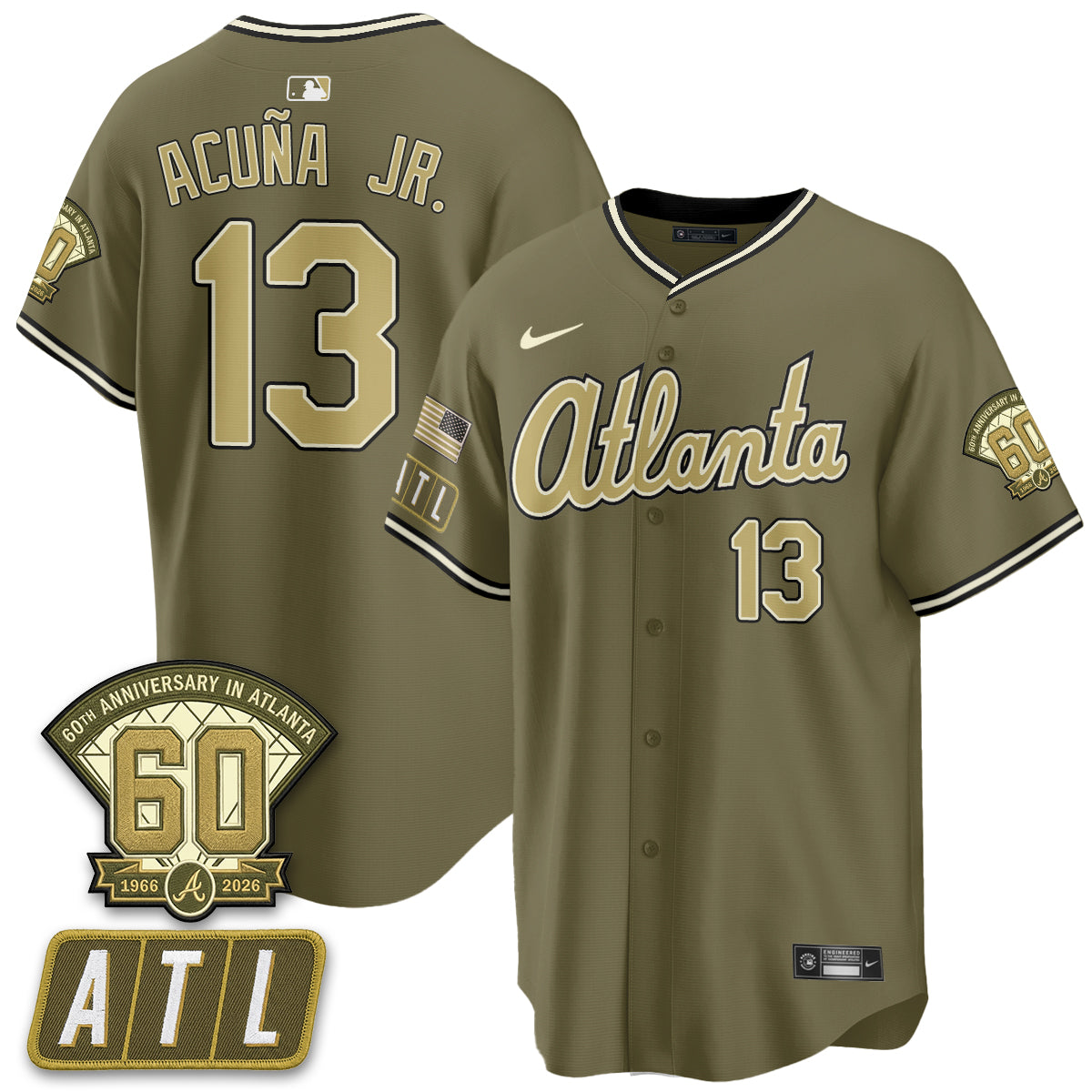 ATL New Era Olive 2026 Armed Forces Day Vapor Limited Jersey - Stitched-NQD