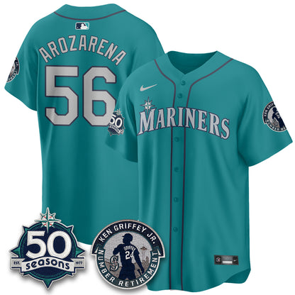 SEA Ken Griffey Jr. Patch Vapor Premier Limited Jersey - All Stitched