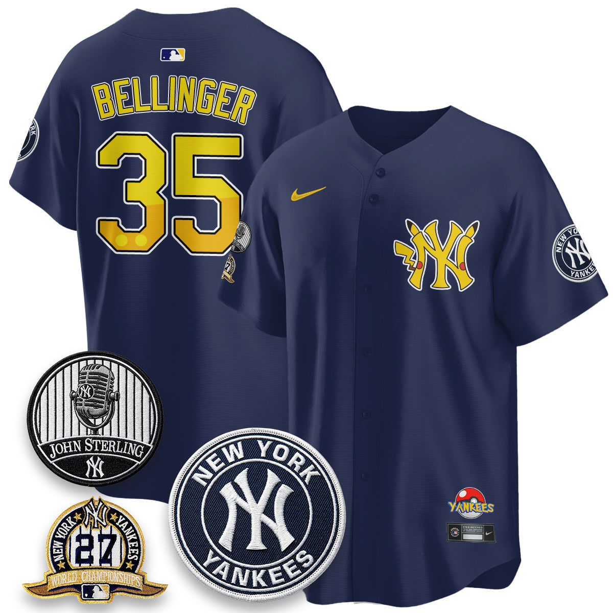 NYY x PKM Cartoon Limited Jersey -  Stitched-NQD