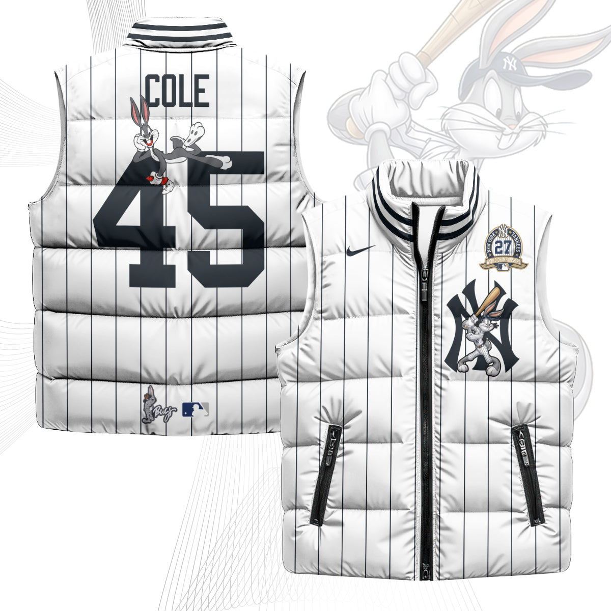 New York Yankees Edition Unisex Puffer Vest - Printed-NQD