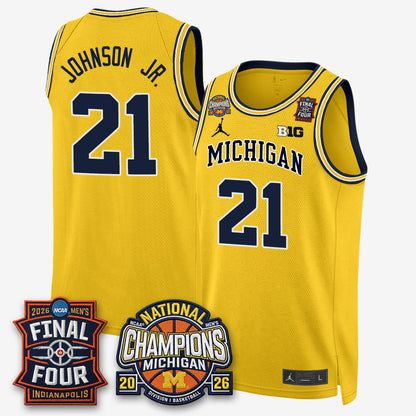 MICH Basketball National Champions Big Text Limited Vapor Jersey - Stitched-NQD