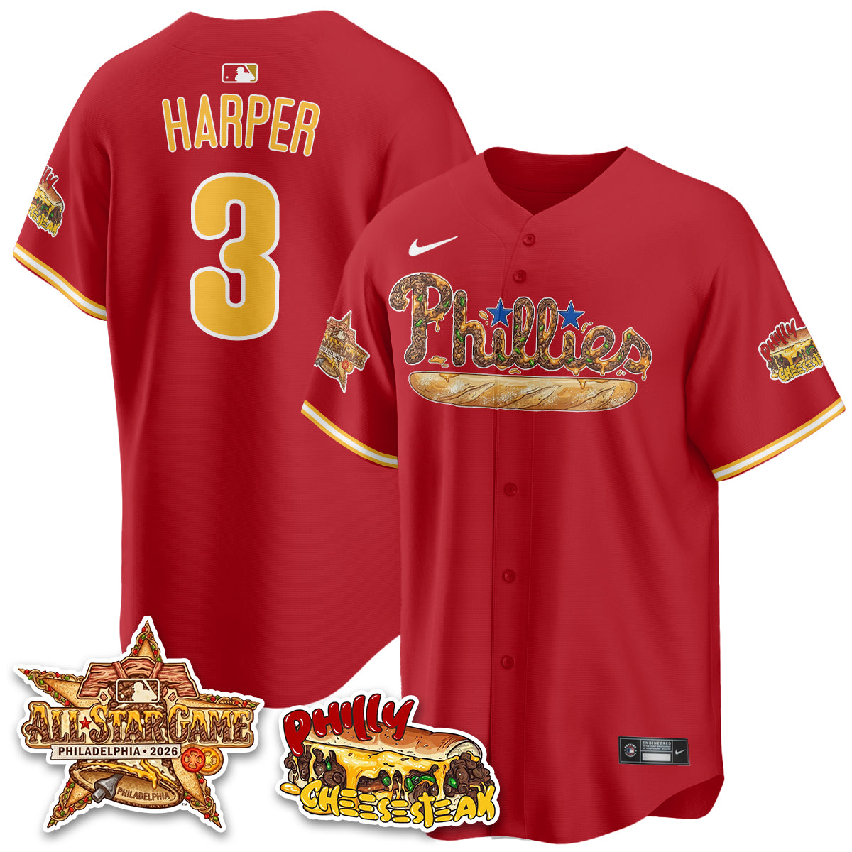 Philadelphia Phillies Cheesesteak Edition Vapor Limited Jersey - Stitched