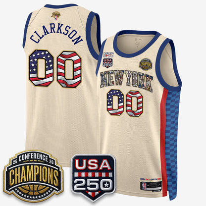 NYK 2026 NBA Eastern Conference Champions x Fourth of July Vapor Jersey - Stitched-NQD