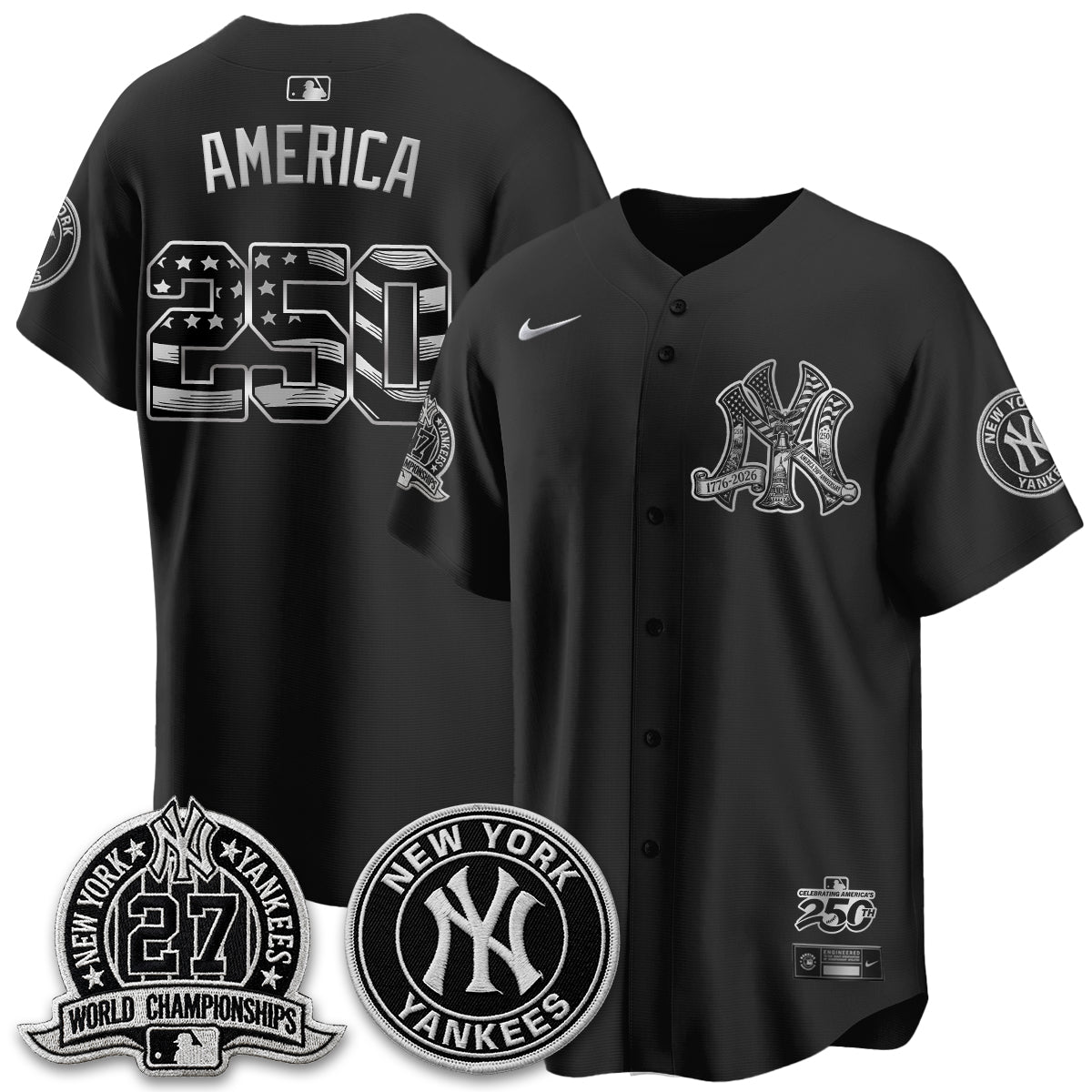 NYY Fourth of July USA Vapor Limited Jersey - Stitched-NQD