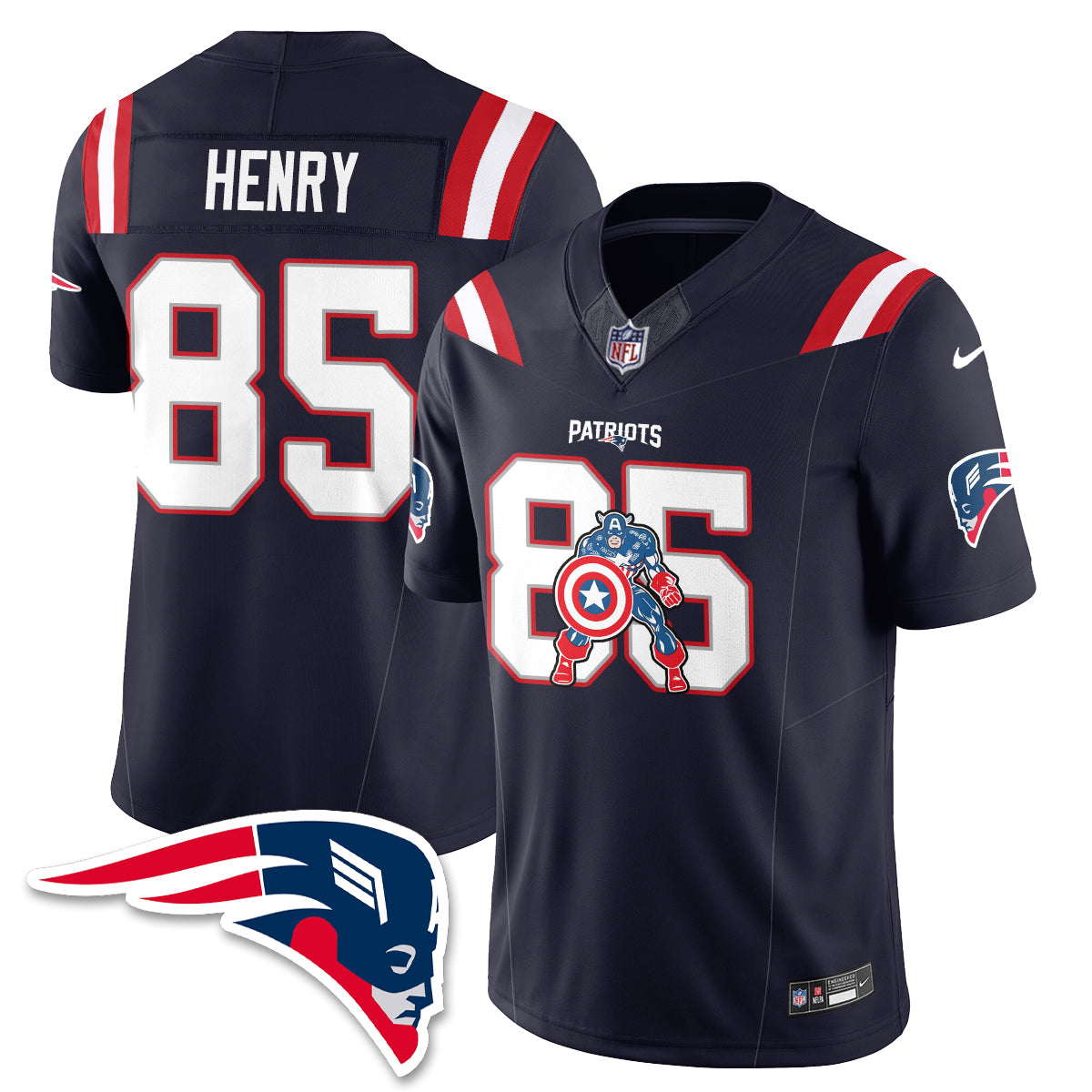 New England Patriots x Vibranium Shield Edition Vapor Jersey - Stitched