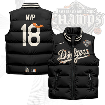 Los Angeles Dodgers Halloween 2026 Unisex Puffer Vest - Printed-NQD