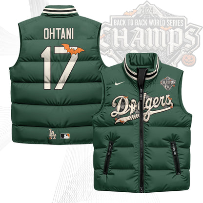 Los Angeles Dodgers Halloween 2026 Unisex Puffer Vest - Printed-NQD