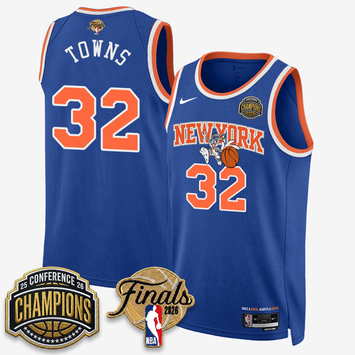 NYK 2026 NBA Eastern Conference Champions x Looney Tunes Vapor Jersey V2- Stitched-NQD