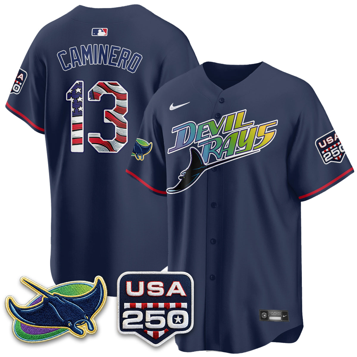 Tampa Bay Rays Independence Day USA 2026 City Connect Vapor Jersey - Stitched