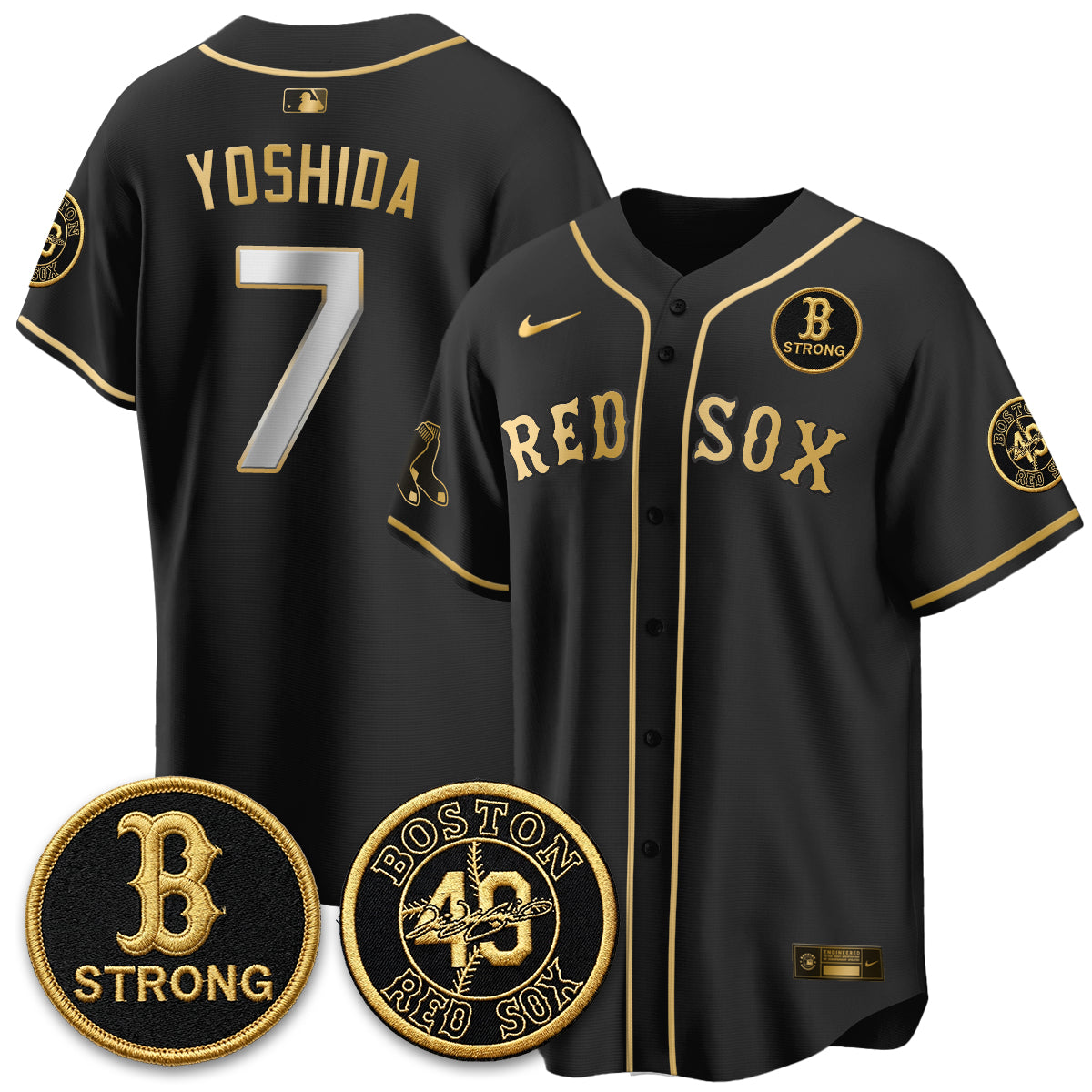 BOS Tim Wakefield Memorial Patch Vaper Premier Limited Jersey - All Stitched V2