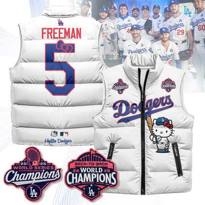 Los Angeles Dodgers Meow KT Edition Unisex Puffer Vest - Printed-NQD