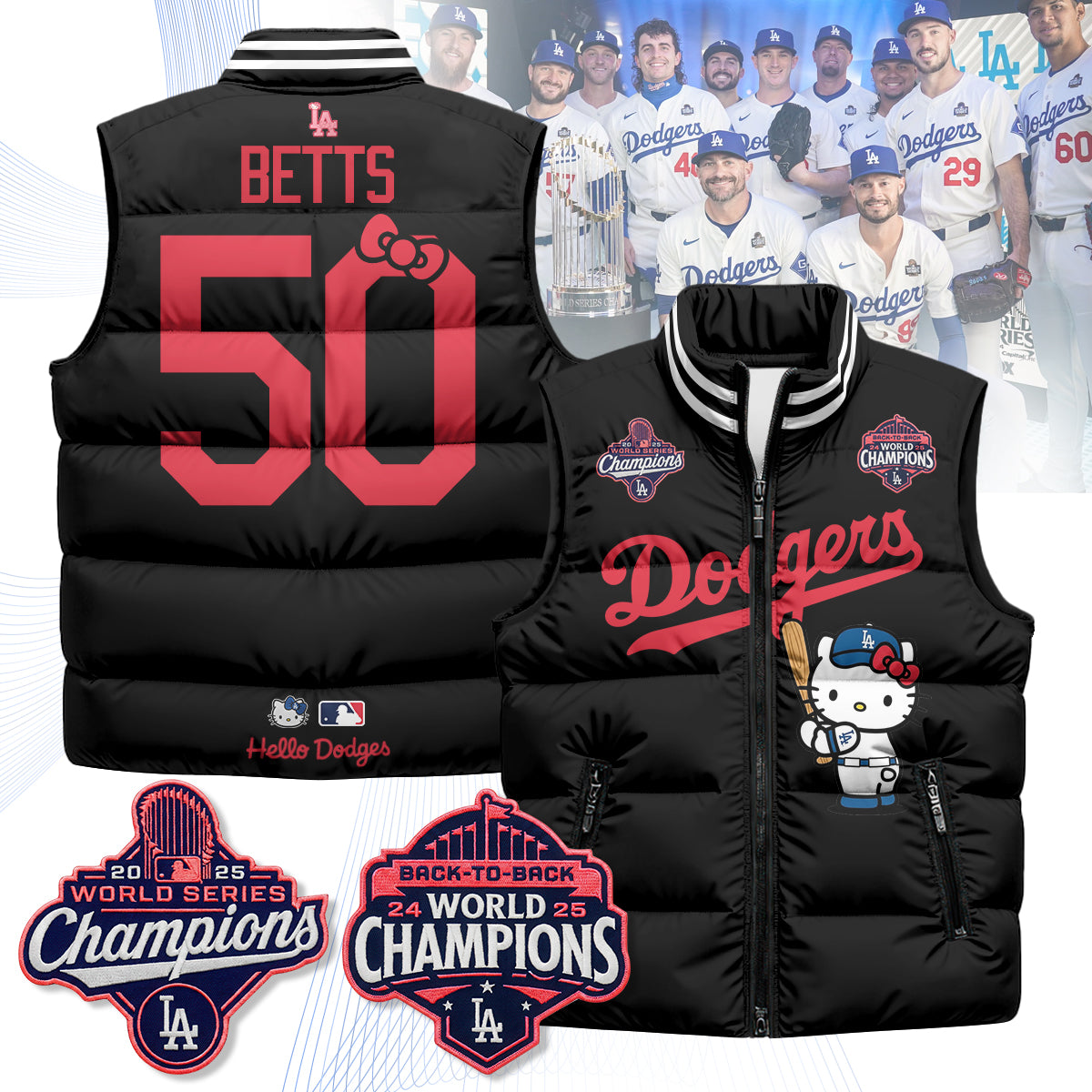 Los Angeles Dodgers Meow KT Edition Unisex Puffer Vest - Printed-NQD