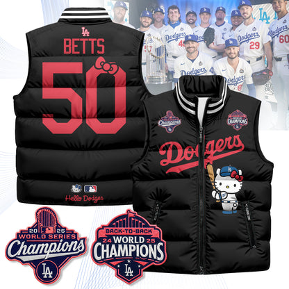 Los Angeles Dodgers Meow KT Edition Unisex Puffer Vest - Printed-NQD