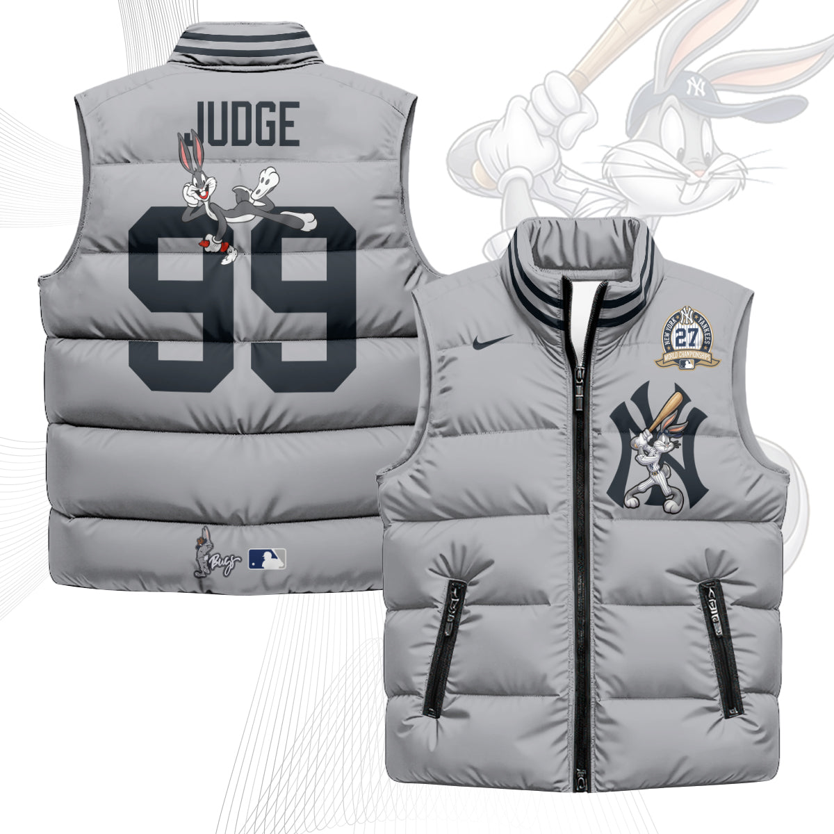 New York Yankees Edition Unisex Puffer Vest - Printed-NQD
