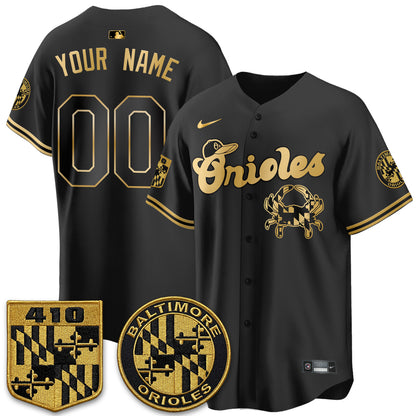 Baltimore Orioles Maryland Flag Vapor Limited Custom Jersey - Stitched