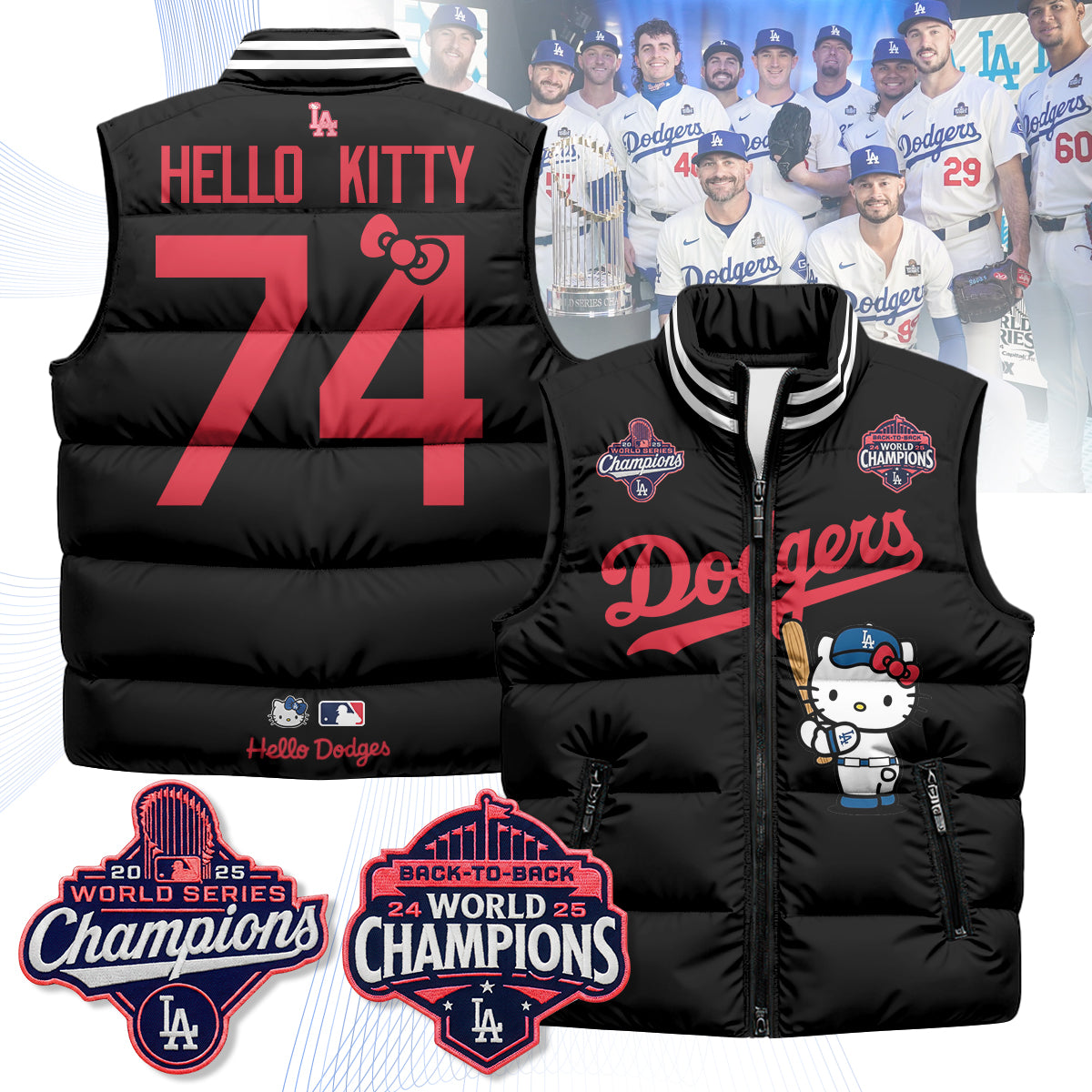 Los Angeles Dodgers Meow KT Edition Unisex Puffer Vest - Printed-NQD