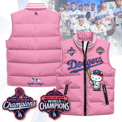 Los Angeles Dodgers Meow KT Edition Unisex Puffer Vest - Printed-NQD